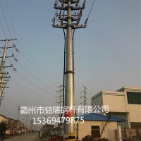 长沙市10kv18米转角钢管杆 双回路10kv耐张钢管杆